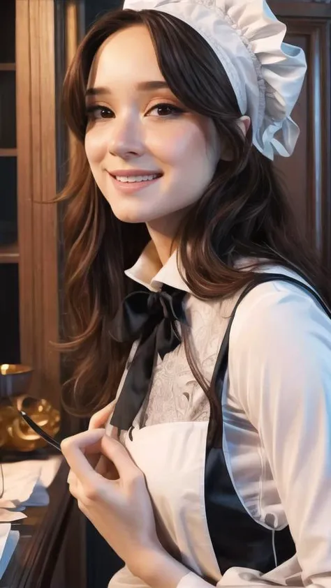 a photograph of a waitress, sexy, erotic, 1900s, sentimental, idyllic, dreamy, cute, quaint, suggestive,