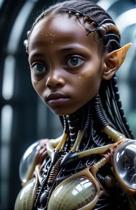 a Aliens mixed with native Africans Girl , hyperrealistic close-up translucent gothic exoskeleton Plus Science
and high sharpness, Sony Alpha 7R IV, 50mm lens, f/2.8 , 1/50s , iso3200
close-up , <lora:sdxl_photorealistic_slider_v1:2> 🥰
and Fantasy , Exaggeration , Surreal<lora:add-detail-xl:1> ✨