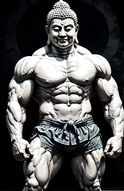 Hunky Buddha wearing shorts ๐ฉณ, digital art ๐จ, dark background ๐ค, sidelighting to highlight the muscular details of the statue and the texture of the shorts ๐ก, grayscale with the prominent color of the shorts โชโซ๐ , harmonious and powerful ๐,
close-up view
<lora:xl_more_art-full_v1:0.8>
<lora:sdxl_photorealistic_slider_v1:0.6>