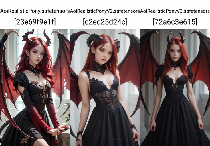 score_9, score_8_up, score_7_up, best quality, masterpiece,realistic, (score_9,score_8_up,score_7_up),1girl,girl demon,red hair,red eyes,wings,claws,black dress,beautiful_face,,