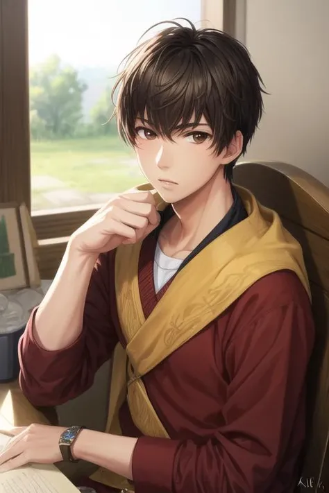 masterpiece, best quality, sketch, 1boy, solo, male focus, looking at viewer, , , <lora:aki_kaidou:0.64>, aki_kaidou, brown eyes, black hair, , , ancient rome,