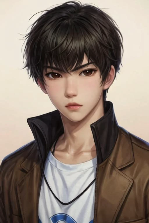 masterpiece, best quality, illustration, 1boy, solo, male focus, looking at viewer, upper body, , <lora:aki_kaidou:0.64>, aki_kaidou, brown eyes, black hair, , , ,