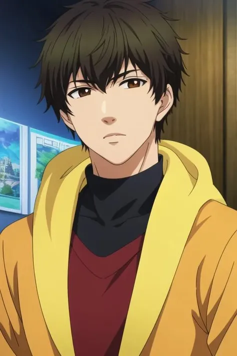 masterpiece, best quality, game cg, 1boy, solo, male focus, looking at viewer, , , <lora:aki_kaidou:0.72>, aki_kaidou, brown eyes, black hair, , , ancient greece, glitch