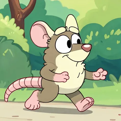 rat, running in the park, cute, adorable <lora:Bluey-08:0.8>  <lora:me2-000450:0.4> fluffy white