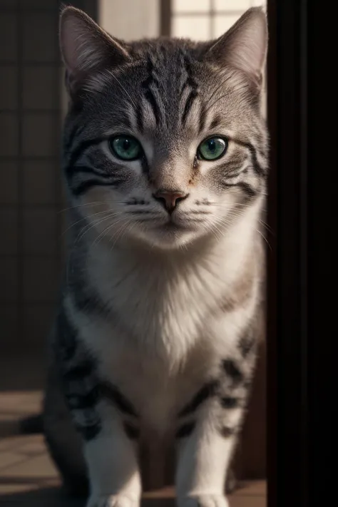 Beautiful Cat, Photorealistic, Ultra Detailed, Intricate Detail, 8k, Super Detailed, Volumetric, HDR, Realistic, Unreal Engine, 16k, (((Clear Focus))), Octan render, Highest Quality, RAW Photo, Cinematic Composition, Ultra Real <lora:Celeste - SD15:0.8>, <lora:add_detail:0.5>