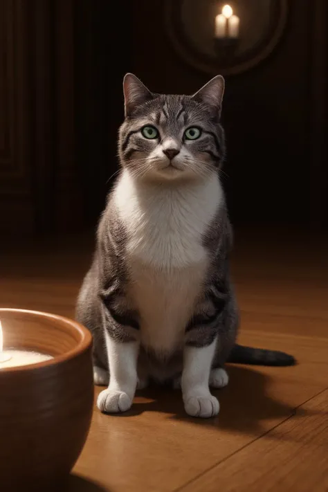 Beautiful Cat, at a fancy restaurant, fancy feast, Photorealistic, Ultra Detailed, Intricate Detail, 8k, Super Detailed, Volumetric, HDR, Realistic, Unreal Engine, 16k, (((Clear Focus))), Octan render, Highest Quality, RAW Photo, Cinematic Composition, Ultra Real <lora:Celeste - SD15:0.8>, <lora:add_detail:0.5>