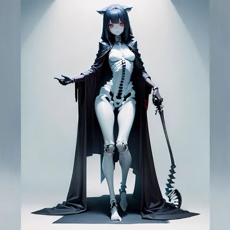 (8k, RAW photo, best quality, masterpiece:1.2), 1girl, (((solo))), (((full body))), bone, (skeleton:0.7)