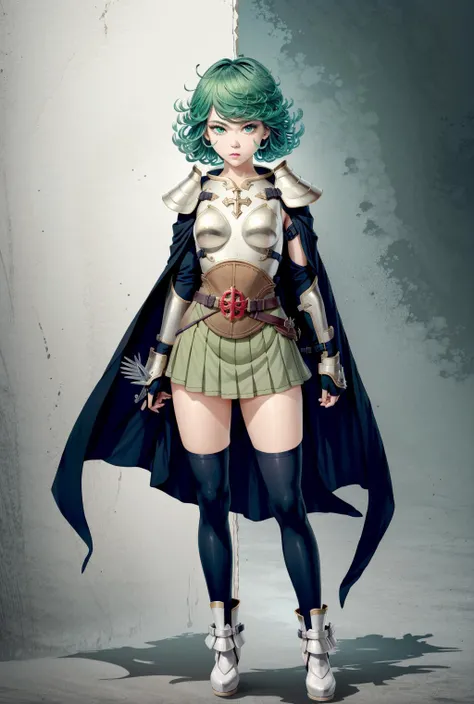 ragnaroklordkn, armor, shoulder armor, pauldrons, cape, gauntlets, skirt, thighhighs<lora:Ðдежда бÑÐ¾Ð½Ñ Ð»Ð¾Ñда ÑÑÑаÑÑ Ragnarok Online(ragnaroklordkn, armor, shoulder armor, pauldrons, cape, gauntlets, skirt, thighhighs):0.9>, <lora:ÑаÑÑмаки ванпаÑмен(tatsumaki):0.8>,tatsumaki.green hair, small breasts, anime style, anime colors,detailed anime,animeHD, anime eyes, bigger eyes, high quality anime, large anime pupils, 1girl in full growth, best quality, masterpiece, ultra-detailed, high quality,perfect anatomy, perfect full body, (detailed full body), good eyes, perfect face, pretty face