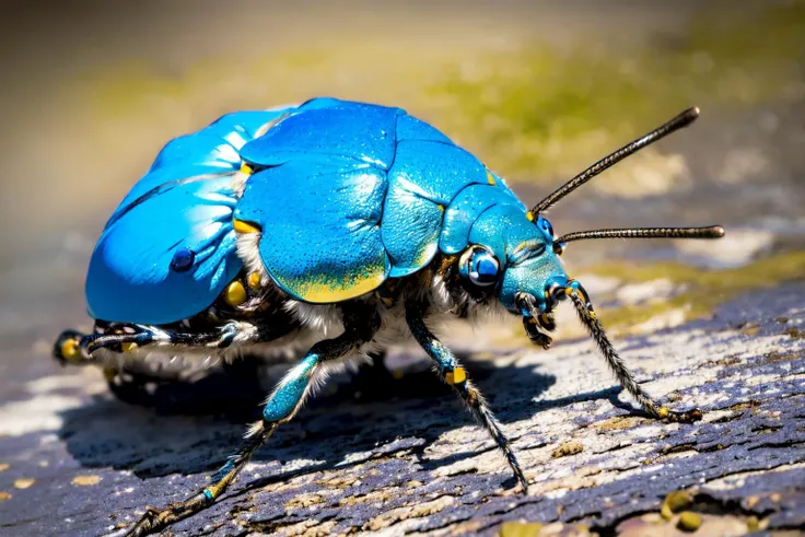 (masterpiece, best quality:1.2), ultra-detailed, tree Blue, pink, and yellow EdobBugs, (realistic:1.5), <lora:EdobBugs_v1.0:1>