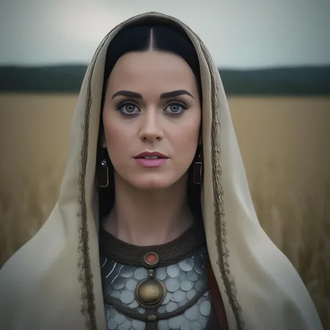 KatyPerry, photograph, medium close-up shot of a Gentle Mesmerizing midweight Medieval Woman, Potent field, Sketch, Crustpunk, film grain, compact camera, 50mm, extremely detailed CG Unity 8k wallpaper, <lora:KatyPerrySDXL:1>