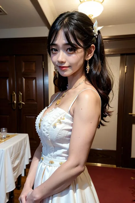 jinnytty, a woman wearing formal attire at a wedding <lora:jinnytty:0.85>