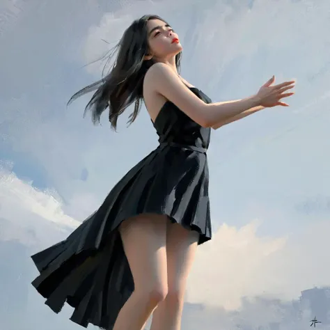 she's always a woman to me, <lora:wlop_v1.2:0.7>, impasto, wlop, solo, internationally-acclaimed digital artwork, absurdres, masterpiece, <lora:WLOP_illustration_style_XL:0.5>, WLOP_illustration_style, Photograph taken from a low angle, capturing the subject from a ground level perspective
