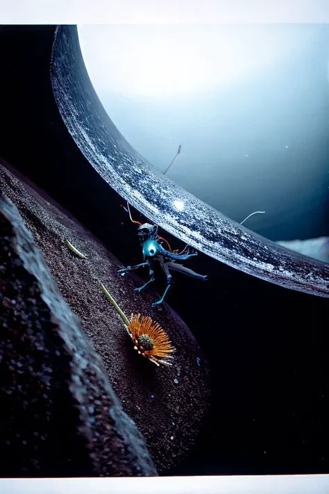 (analog photo:1.2),((dynamic pose:1.2),(dynamic camera),(amateur photo:1.3,art retouch,90s flash photo, analog photo),
(close-up) rodian alien Snorkeling ,alien planet,(sci-fi:1.5), spaceship, mineralogical fractal, mutation black petals, nuclear reactor interior, photorealistic surrealism tangka, (film grain:1.2), abstract collage, best quality, masterpiece
,(many details themed complex background:1.3) <lora:RodiantestSkin1:0.65>, ,(skin texture)),(midnight hour, high quality, film grain), (natural colors, correct white balance, color correction, dehaze,clarity), (natural colors, correct white balance, color correction, dehaze,clarity), Lomography Color Negative 400