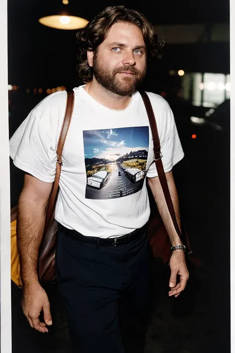 (analog photo:1.2),((amateur photo:1.3,art retouch,90s flash photo, analogue photo),
close-up portrait funny Zach Galifianakis wearing random clothing, walks with bags from the store
<lora:90sflash_v2:0.7>, (16mm lens low wide-angle,(fish-eye:0.8)),(move noment), ,(skin texture), Fujifilm Superia X-Tra 400),(midnight hour, high quality, film grain), (natural colors, correct white balance, color correction, dehaze,clarity)