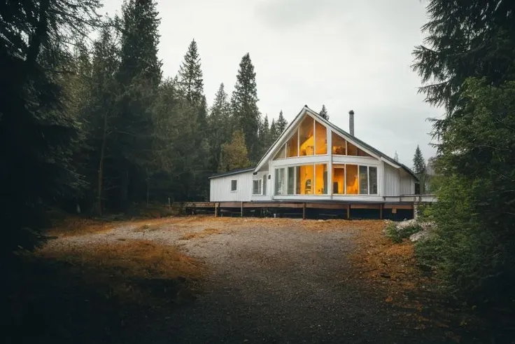 <lora:JZCG001-Realistic natural scenery 1.0:1>,jzcg001, architecture, organic, minimalistic modern house, elite, glass and white walls, pavement, scenery, trees, reflecions, masterpiece, best quality, night, masterpiece, color grading,<lora:add_detail:0.3>, film grain, eco, symmertism, symmetrical, stars, galaxy, stargaze, photorealistic, retro, solar