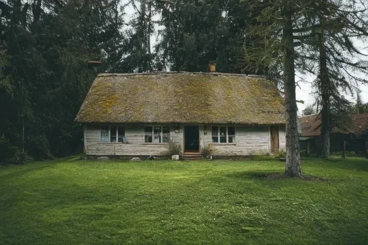 <lora:JZCG001-Realistic natural scenery 1.0:1>,jzcg001, architecture, organic, village house, barn, elite, glass and white walls, pavement, scenery, trees, reflecions, masterpiece, best quality, night, masterpiece, color grading,<lora:add_detail:0.3>, film grain, eco, symmertism, ((symmetrical)), stars, galaxy, stargaze, photorealistic, retro, summer, pink flowers, field, fish-eye lens