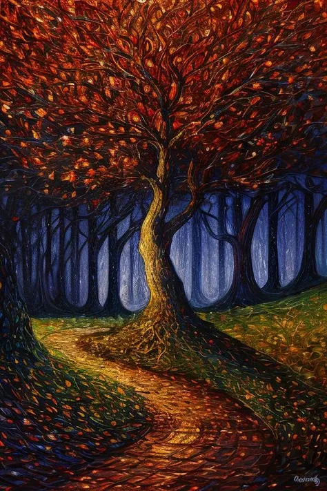 <lora:eduardo:0.8>, digital art, painting, trees, cinematic light, masterpiece, cold colors, limited color scheme, Simple illustration, Grim, Renaissance