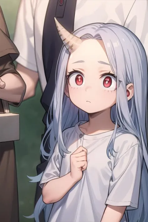 academiaeri, <lora:eri-lora-nochekaiser:1>,
eri, long hair, (red eyes:1.5), grey hair, horns, child, single horn, female child,
BREAK short sleeves, hospital gown,
BREAK looking at viewer, full body,
BREAK indoors,
BREAK <lyco:GoodHands-beta2:1>, (masterpiece:1.2), best quality, high resolution, unity 8k wallpaper, (illustration:0.8), (beautiful detailed eyes:1.6), extremely detailed face, perfect lighting, extremely detailed CG, (perfect hands, perfect anatomy),