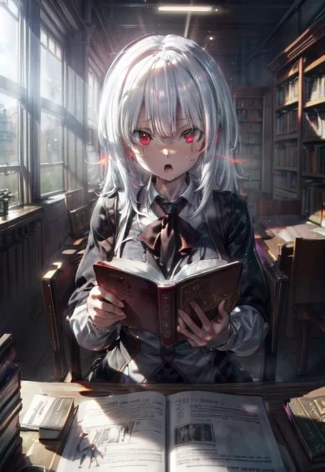 (volumetric lighting, Highres), (Detailed Illustration), Ultra-Detailed, 8k, nsfw, (2girls:1.2), 1boy, pov, pov across table, table, busy library, book, red eyes, white hair,
<lora:concept-pov_across_table-v1-000008:0.7> <lora:add_detail:.8> <lora:hairdetailer:0.6>