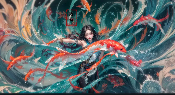 ((masterpiece,)),(( best quality,)),extremely detailed cg 8k wallpaper,bright colors,Dramatic light,character oil painting by Amano Yoshitaka Thick acrylic illustration on pixiv,  illustrationover, cover_page, letterboxed, long_hair, looking_at_viewer, pureerosface_v1((Detailed text))figureCute figure0:(detailed face:1.6):0.20(solo focus:1.7)ultra-detailed(masterpiece:1.4)best qualityultra high resGround glass(english_text),multiple_girls,virtual_youtuber, 1girldetailed background(sparrowSika deer:1.2)(koi:1.5),(Real waterRealistic waterflowing water:1.3), (Black transparent pantyhose:1.3)Milky skin, (shiny skin:1.3)
bokehchiaroscuro, wlop,Double exposureline,badge,pattern,ultra realistic 8k cg, picture-perfect face, flawless, clean, masterpiece, professional artwork, famous artwork, cinematic lighting, cinematic bloom, (upper body:1.3),(long legs:1.3),
Beautiful girl, Exquisite and beautiful features, Wearing delicate and intricate Phoenix fantasy soft armor, An amazing fantasy background, Chinese mythology, in the style of realistic and hyper-detailed renderings,mature female, tall body, sideways glance,cold attitude,eyeshadow,eyeliner,(long legs:1.1), (random hair style:1.2),white hair
3d,3d render,high-precision shadows,close-up,(imid shot,macro shot:1.25),(Detailed face description),(Detailed hair description),(Detailed clothes description),
{Extremely Delicate Beautiful},(detailed eye description),((Delicate Faces)),(Beautiful and detailed facial depiction),Realistic skin, realistic light and shadow,