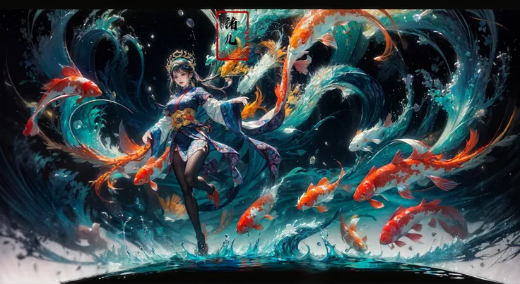 ((masterpiece,)),(( best quality,)),extremely detailed cg 8k wallpaper,bright colors,Dramatic light,character oil painting by Amano Yoshitaka Thick acrylic illustration on pixiv,  illustrationover, cover_page, letterboxed, long_hair, looking_at_viewer, pureerosface_v1((Detailed text))figureCute figure0:(detailed face:1.6):0.20(solo focus:1.7)ultra-detailed(masterpiece:1.4)best qualityultra high resGround glass(english_text),multiple_girls,virtual_youtuber, 1girldetailed background(sparrowSika deer:1.2)(koi:1.5),(Real waterRealistic waterflowing water:1.3), Black transparent pantyhose
bokehchiaroscuro, wlop,Double exposureline,badge,pattern,ultra realistic 8k cg, picture-perfect face, flawless, clean, masterpiece, professional artwork, famous artwork, cinematic lighting, cinematic bloom, (upper body:1.3),(long legs:1.3),
Beautiful girl, Exquisite and beautiful features, Wearing delicate and intricate Phoenix fantasy soft armor, An amazing fantasy background, Chinese mythology, in the style of realistic and hyper-detailed renderings,mature female, tall body, sideways glance,cold attitude,eyeshadow,eyeliner,(long legs:1.1), (random hair style:1.2),white hair
3d,3d render,high-precision shadows,close-up,(imid shot,macro shot:1.25),(Detailed face description),(Detailed hair description),(Detailed clothes description),
{Extremely Delicate Beautiful},(detailed eye description),((Delicate Faces)),(Beautiful and detailed facial depiction),Realistic skin, realistic light and shadow,
