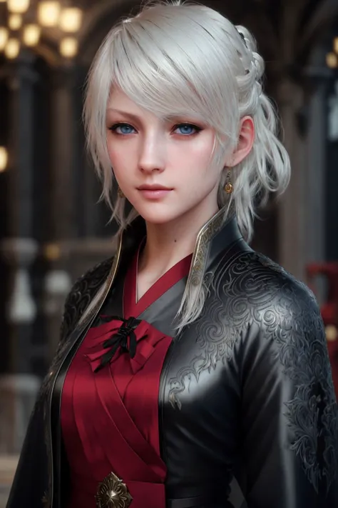 <lora:LunafreyaFF:0.67>, masterpiece, highest quality, RAW, analog style, A stunning portrait of a beautiful woman, pale skin, vibrant blue eyes, platinum blonde hair, (((wearing black and red mage robes))), steampunk, night, ((highly detailed skin, skin details)), sharp focus, 8k UHD, DSLR, high quality, film grain, Fujifilm XT3, intricately detailed, highly detailed, cluttered and detailed background