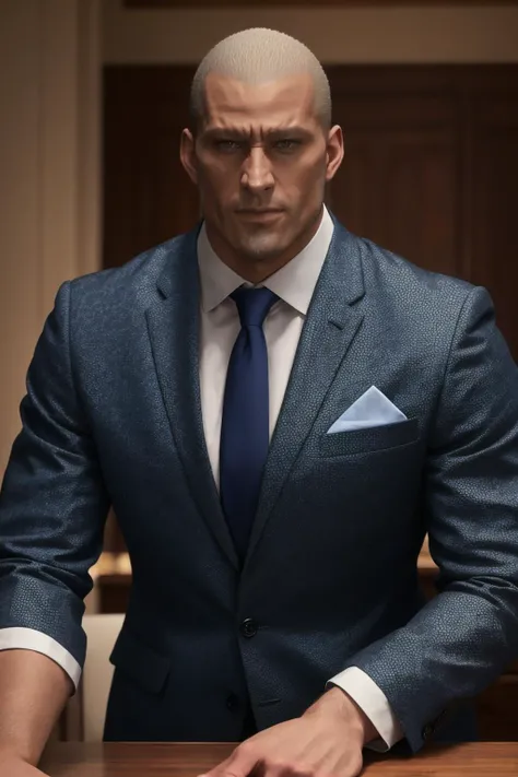 Best quality,masterpiece,ultra high res,upper body,hugo_kupka,looking at viewer,business suit,
