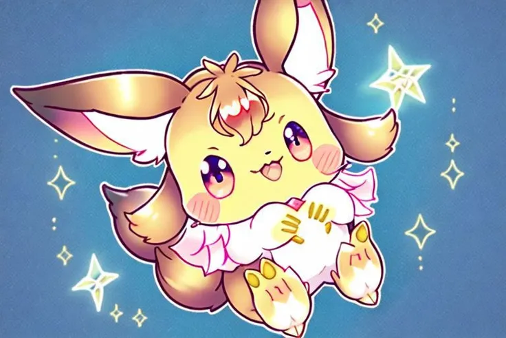 A shiny eevee who are glad-hand