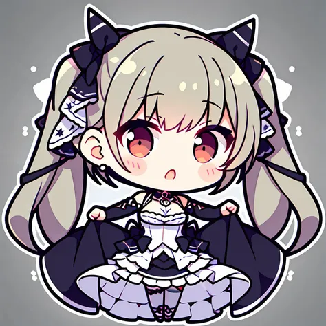 (chibi:1.1),1girl,formidable_default, dress_default, <lora:formidable_AzurLane_v2:1>