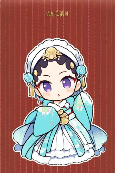 masterpiece, best quality, masterpiece, best quality, 1girl, jingju, Beijing opera,chibi <lora:jingju_v5:0.7>   <lora:Ro+yuzusoftChibiArtStyleLora_v10:0.6>
