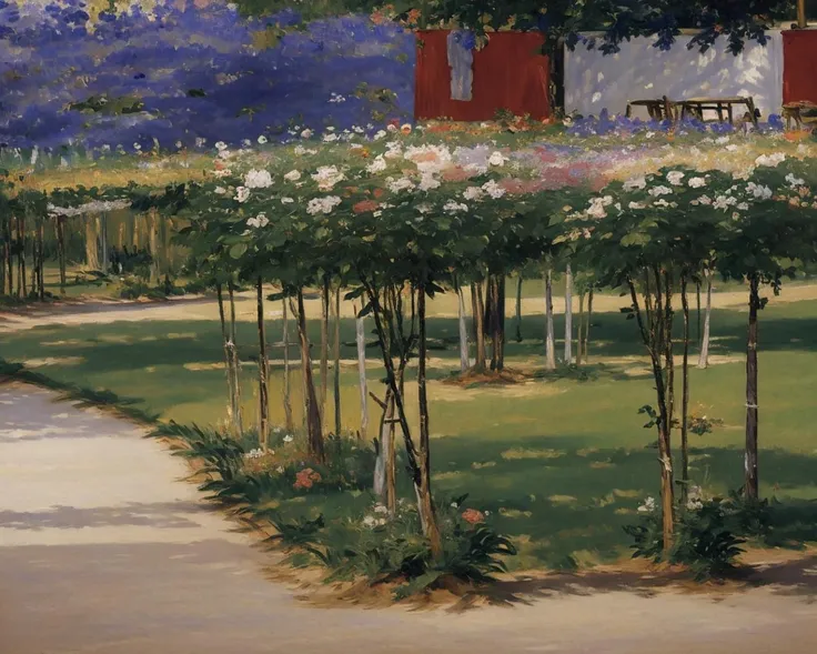 best quality,masterpiece,highly detailed,ultra-detailed, <lora:Manet:1> manet
landscape, no humans, park, Impressionism, , painterly, small brushstrokes, visible brushstrokes, impressionistic style