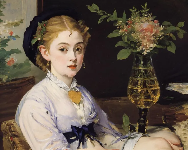 best quality,masterpiece,highly detailed,ultra-detailed, <lora:Manet:1> manet
landscape, cafe, Impressionism, , painterly, small brushstrokes, visible brushstrokes, impressionistic style
