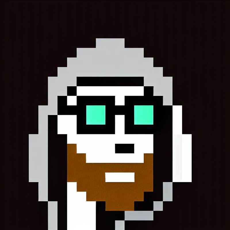 the painting of Zombie Normal Beard Black Hoodie Nerd Glasses, art by punks_sd