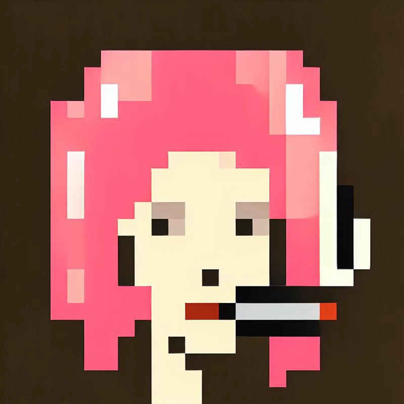 a cropped painting of Female Dark Hair Cigarette, art by punks_sd