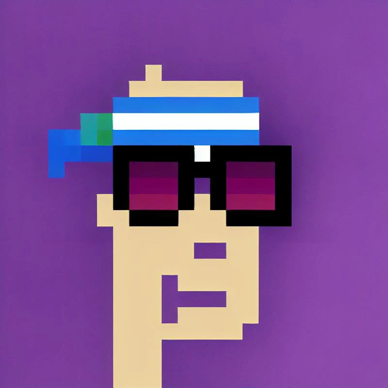 a cropped painting of Male Big Shades Headband Smile, art by punks_sd
