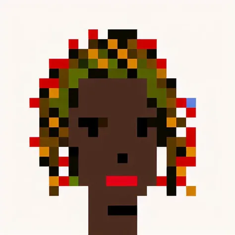 a rendition of Female Gold Chain Tiara Hot Lipstick Earring, art by punks_sd