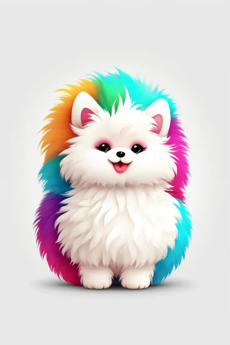 <lora:Cute Animals:1>Cute Animals - cute collorful Fluffy byson white background logo no text