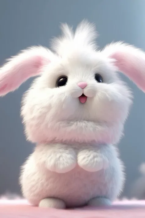 <lora:Cute Animals:1>Cute Animals - Fluffy cute bunny, white, pink nose, ultra-high-definition quality 8k