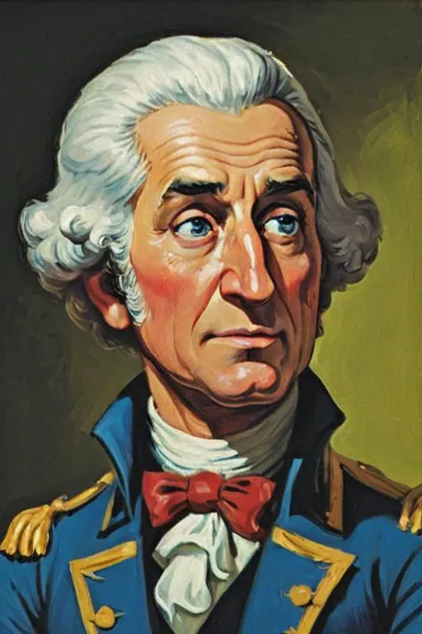 a solo portrait painting of George Washington, upper body, exaggerated cartoon caricature, marsattacks style,
<lora:Mars_Attack_Style_XL_2>