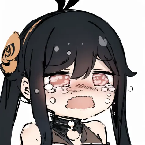 <lora:sesieldBweeehArtist_bweeehv1:1> chibi, sketch,1 girl,sobbing,sad, crying,open mouth, corneo_thorn_princess_yor,2d, white background