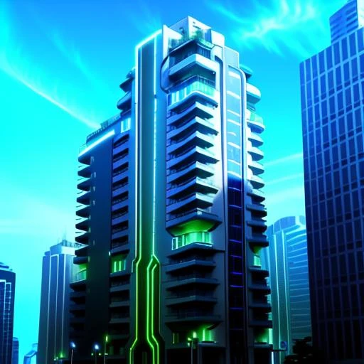 n30n, building, white neon, blue neon, green neon <lora:Neon_portrait-000015:1> , simple background