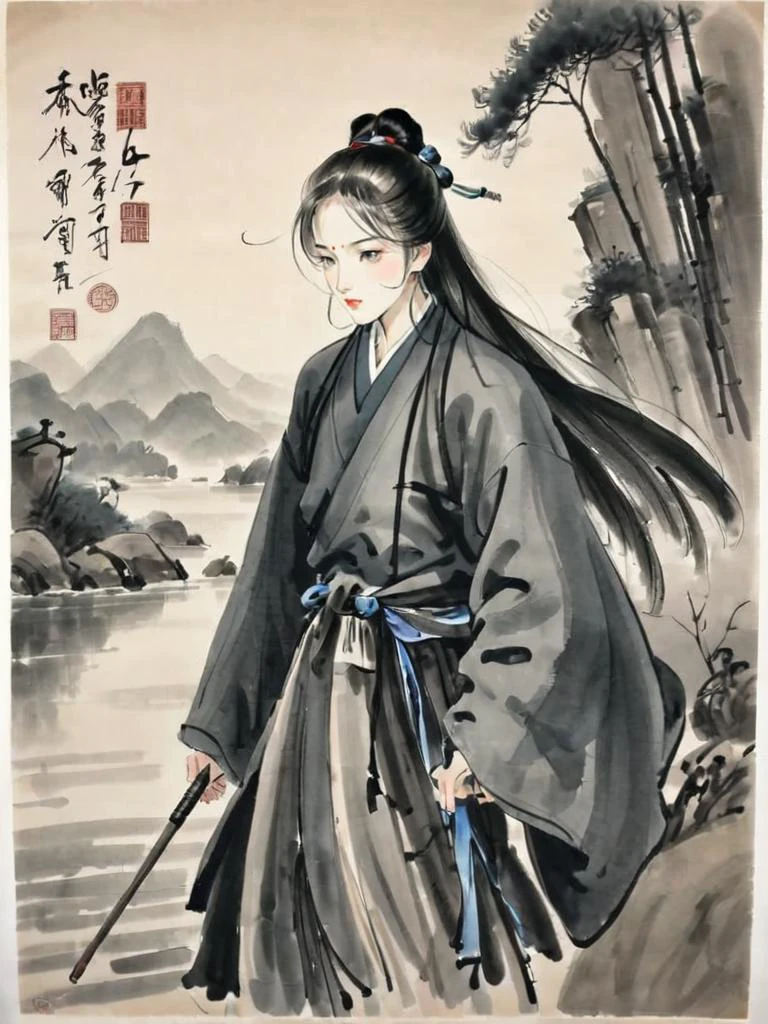 <lora:xl_shuimo-000012:1>,ink wash painting,wuxia,