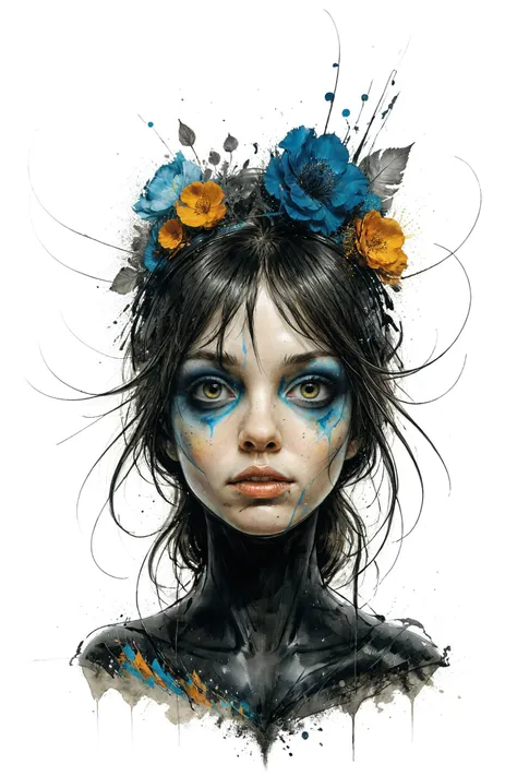mysterious silhouette dust woman, by Minjae Lee, Carne Griffiths, Emily Kell, Steve McCurry, Geoffroy Thoorens, Aaron Horkey, Jordan Grimmer, Greg Rutkowski, amazing depth, double exposure, surreal, geometric patterns, intricately detailed, bokeh, perfect balanced, deep fine borders, artistic photorealism , smooth, great masterwork by head of prompt engineering <lora:add-detail-xl:2> <lora:xl_shuimo:0.7> ink wash painting <lora:Cute_Drawing:0.55> <lora:hyperkraximalism_v1-1:0.25>