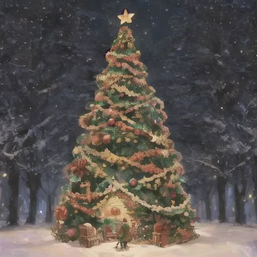 Generate a whimsical and imaginative Christmas scene that blends the magic of the holiday season with unexpected elements. Envision a unique twist on traditional Christmas festivities, incorporating fantastical characters, dreamlike landscapes, and unexpected surprises that evoke joy and wonder.