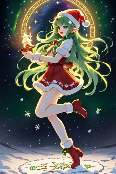 Christmas Elf Girl with Two-Tone Hair
Green-Eyed Joyful Expression
Santa Hat with Holly Decoration
Twinkling Christmas Lights in Hand
Long Red and Green Hair
Swept Side Bangs
Hair Ornament: Mistletoe Clip
Puffy Short Sleeves Blouse
Festive Red Suspenders
Cottagepunk-Inspired Outfit
Norwegian Christmas Background
Ultra-Sharp Detailing
Unreal Engine 5 Render
NijiJourney Style Artwork
Side Profile View
Studio Anime Aesthetics
Vibrant RTX Lighting Effects
Warm, Inviting Atmosphere
Cozy Winter Scene
Intricate Hair Textures
Snowflake-Shaped Earring
Whimsical Green Eye Makeup
Freckles Mimicking Star Constellations
Glowing Hearth in the Background
Traditional Norwegian Krumkake in Scene
Candlelit Window Silhouette
Elaborate Embroidery on Shirt
Soft, Flowing Hair Dynamics
Hand-Painted Look with Digital Precision
Reflection of Christmas Tree in Eyes
Animated Snowfall Effect
Shadow Play from Twinkling Lights
Subtle Breath Vapor in Cold Air
Velvet Ribbon in Hair
Whimsical, Curly Hair Tips
Playful Pose with Lights
Northern Lights Inspired Color Palette
Faux Fur-Trimmed Boots Peeking
Gingerbread House on the Windowsill
Yuletide Spirit Captured in Smile
Detailed Lace Pattern on Shirt
Sparkling Snow on Eyelashes
Glimmering Star Pendant Necklace
Soft, Rosy Cheeks from Cold
Festive, Hand-Woven Woolen Mittens
Storybook Cottage in Background
Enchanted Forest Setting
Mystical, Glowing Fireflies Around
Snow-Covered Pine Trees Lining Path