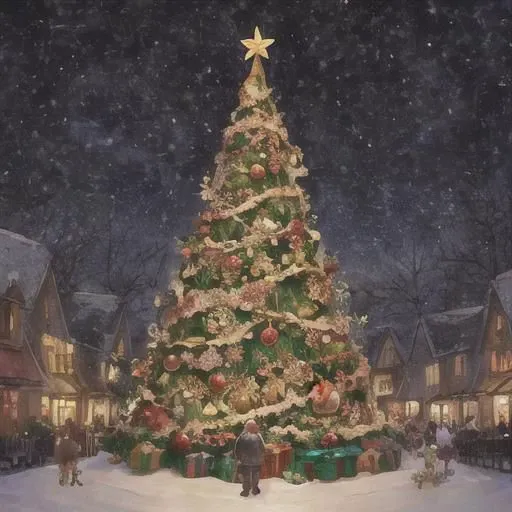 Generate a whimsical and imaginative Christmas scene that blends the magic of the holiday season with unexpected elements. Envision a unique twist on traditional Christmas festivities, incorporating fantastical characters, dreamlike landscapes, and unexpected surprises that evoke joy and wonder.