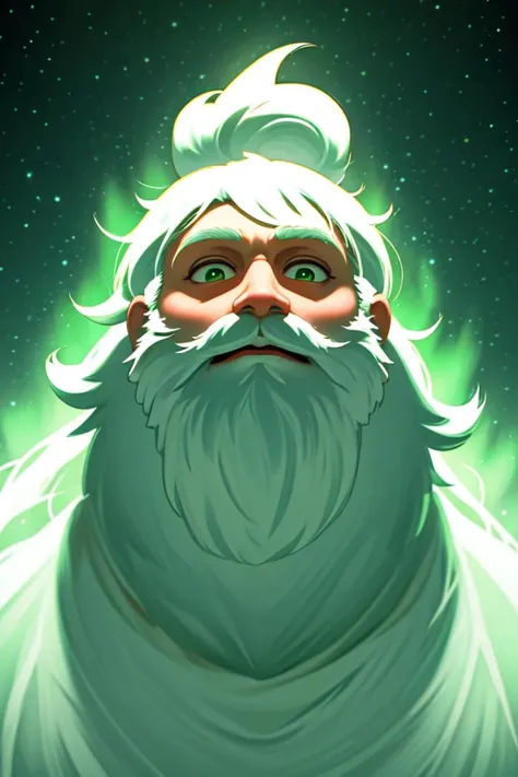 a painting of a Santa Claus of Holly Snow and Northern Lights, beautiful, oval face, green eyes, anatomically correct, detailed white beard, hyperdetailed, hyperrealistic, red green color scheme, fantasy, 8k resolution, AI SANTA OVERLORDS <lora:speedy1p5:1.15>