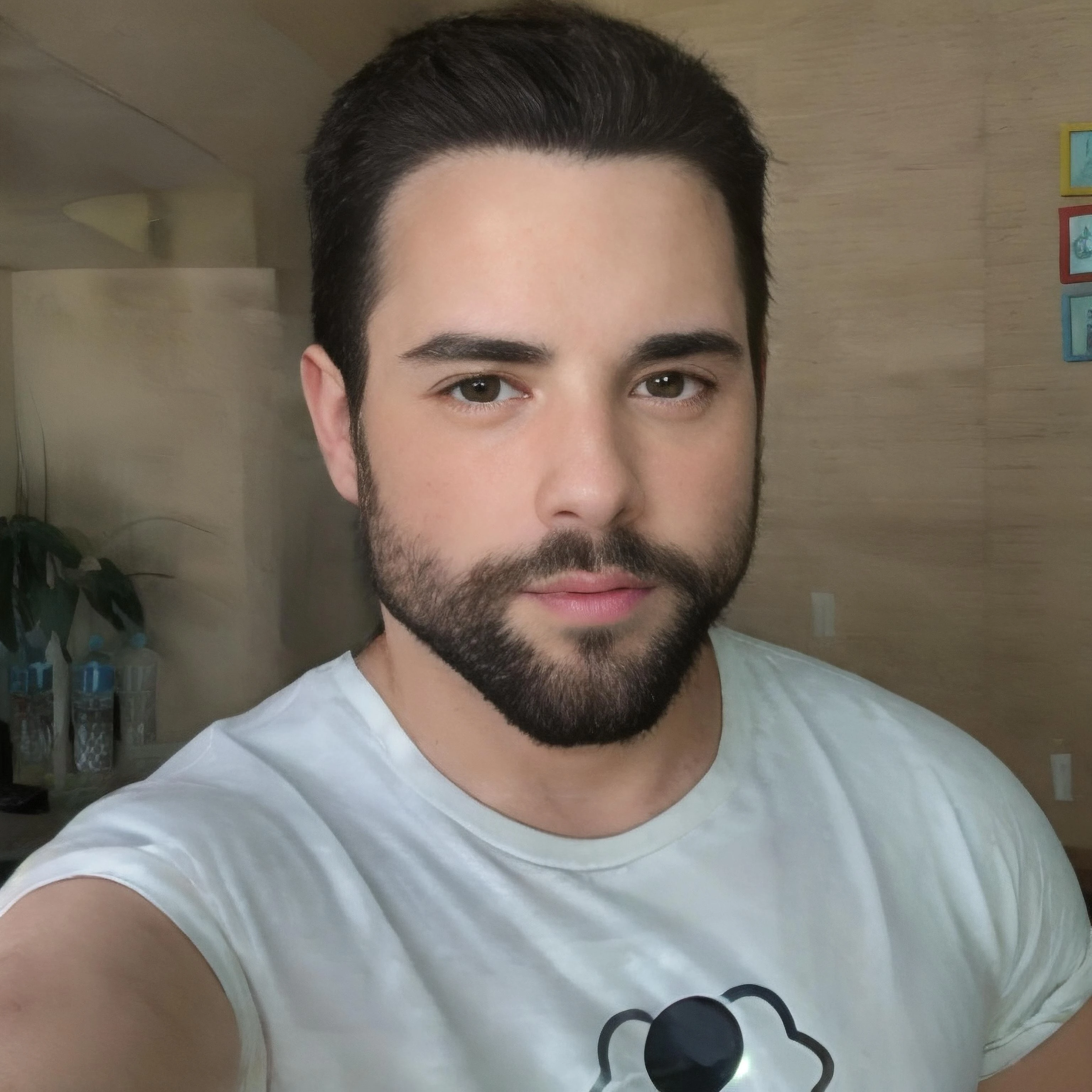 face, male, <lora:Pedro Carvalho:1>, realistic, photo, body, t-shirt