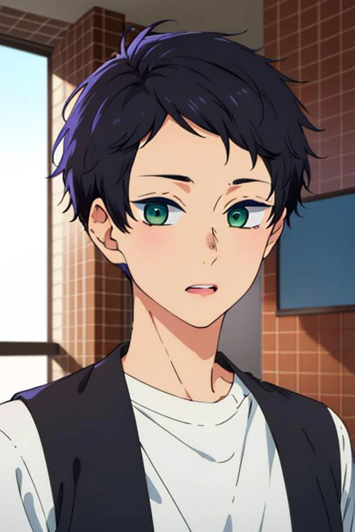 (best quality:1.1), (masterpiece:1.4), sketch, 1boy, solo, male focus, , upper body, depth of field, , , <lora:hayato_yuzuki:0.88>, hayato_yuzuki, black hair, green eyes, short hair, , fantasy,
