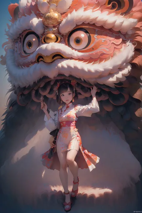 <lora:LionDanceV1:0.7>,lion_dance,full body,, (masterpiece, best quality, high quality, highres, ultra-detailed),